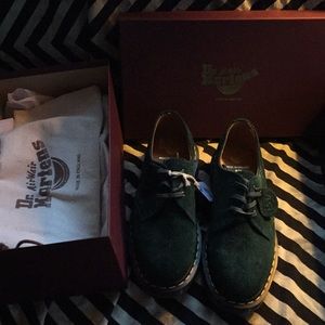 Dr. Martens Green Suede Women's Shoes